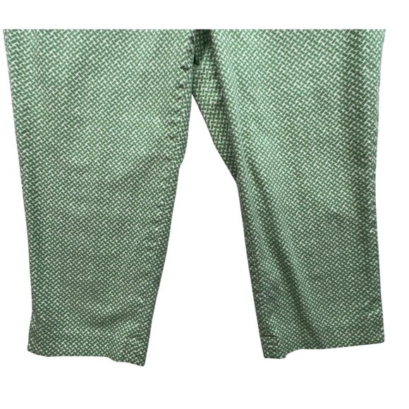 Talbots Womens Heritage Cropped Pants Size 10 Green & White Patterned Beachy - Picture 5 of 15